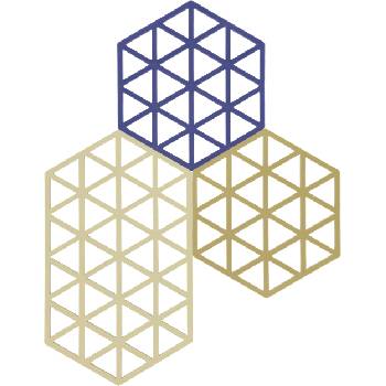 Zone Denmark Подложки за горещи съдове Triangles бежово и синьо 3 бр (32706)