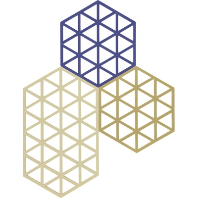 Zone Denmark Подложки за горещи съдове Triangles бежово и синьо 3 бр (32706)