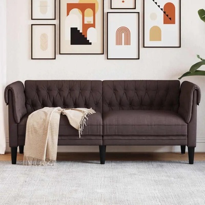vidaXL Chesterfield pohovka 2místná tmavě hnědá textil 11461.372550