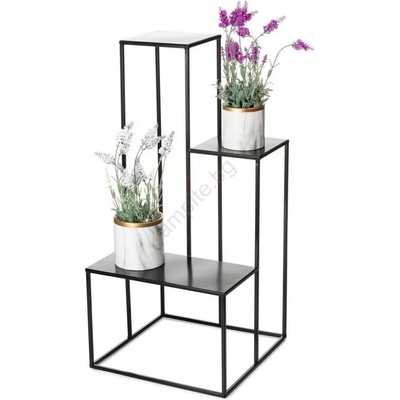 HowHomely Стойка за цветя KASKADA 85x40 см черен (DD0286)