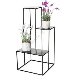 HowHomely Стойка за цветя KASKADA 85x40 см черен (DD0286)