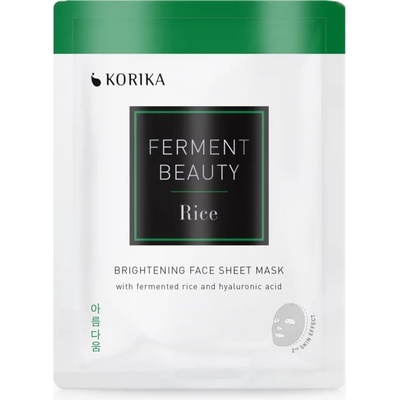 KORIKA FermentBeauty Brightening Face Sheet Mask with Fermented Rice and Hyaluronic Acid озаряваща платнена маска с ферментирал ориз и хиалуронова киселина 20 гр