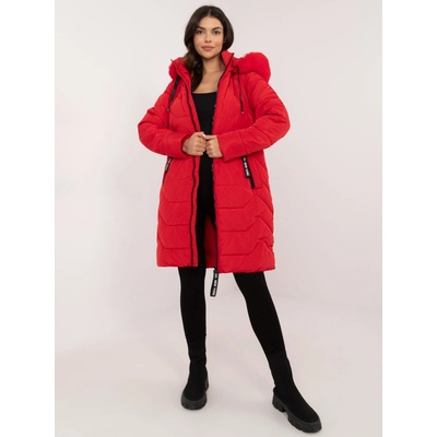 Factory Price Long winter jacket with stitching červená