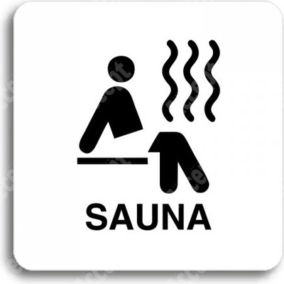 ACCEPT Piktogram sauna - bílá tabulka - černý tisk bez rámečku