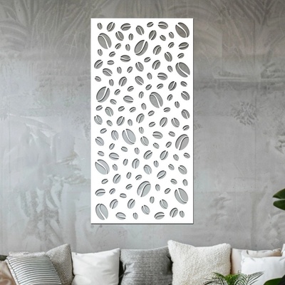 dřevo života Dřevěný panel KÁVOVÁ ZRNA malá Rozměry (cm): 60x120, Zvolte barvu dekoru: Bílá