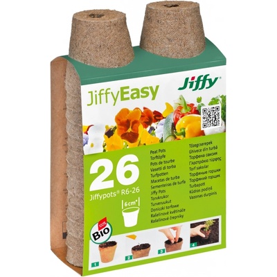 Jiffy Rašelinový květináč Jiffypot R6-26 6 cm balení 26 kusů