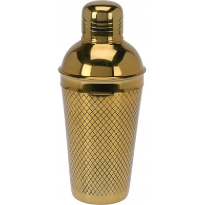 KOKTEJLOVÝ SHAKER Z NEREZOVÉ OCELI 650 ML S GRAVÍROVÁNÍM ZLATÝ