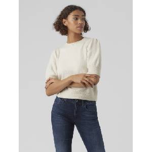 VERO MODA Дамски пуловер VMDOFFY с къс ръкав бежов Vero Moda | Bezhov | ЖЕНИ | L