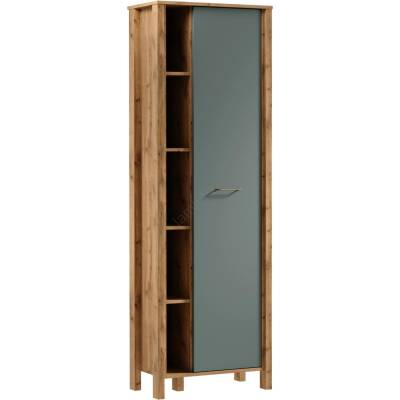 Gala Meble Шкаф за книги MENTA 66x200x37 см, дъб вотан/зелена (GM0038)