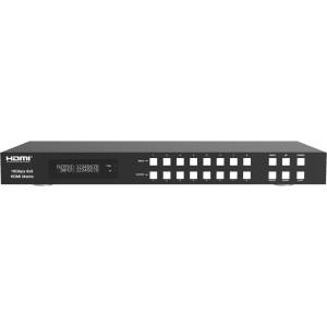EVOCONNECT Матричен комутатор HDMI 2.0 8x8 с аудио екстракция, RS232 и TCP/IP, дистанционно управление (HDP-MXB88DA)