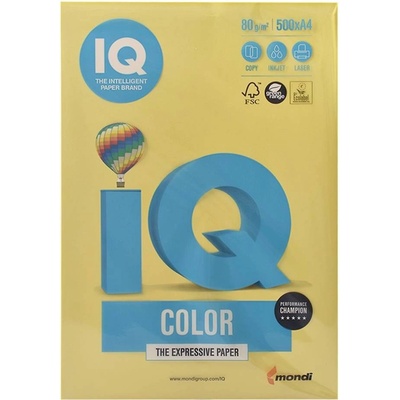Kancelársky papier farebný A4 80g CY39 Intensive Canary Yellow IQ