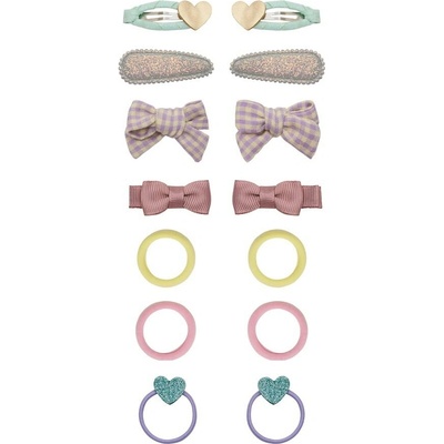 MIMI & LULA Sada doplňků do vlasů My first hair Accesoires Pastel – 14 ks, růžová barva, kov, textil
