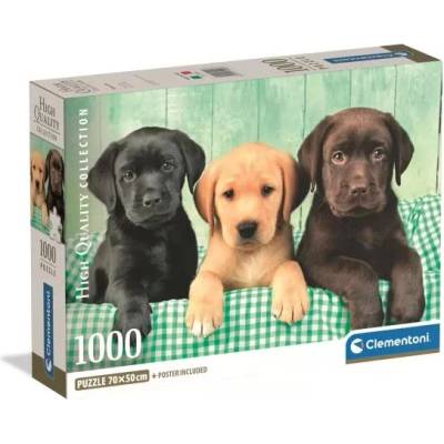Clementoni Колекция Високо Качество: Три малки лабрадора пъзел - 1000 части (39946)