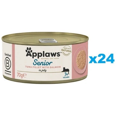 Applaws Cat Senior Tuňák a Losos v želé 24 x 70 g