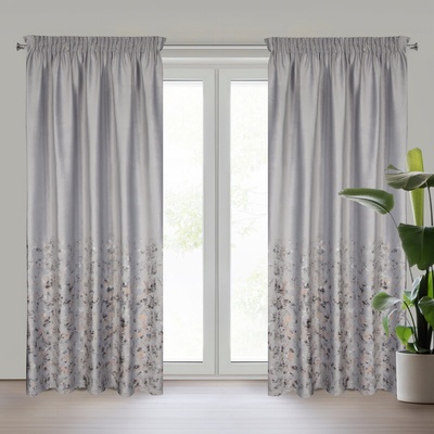 Takoy Závěs MARIELA ze sametu, zdobený metalickým potiskem 140 x 270 cm-HF-460514 | 140 x 270 cm