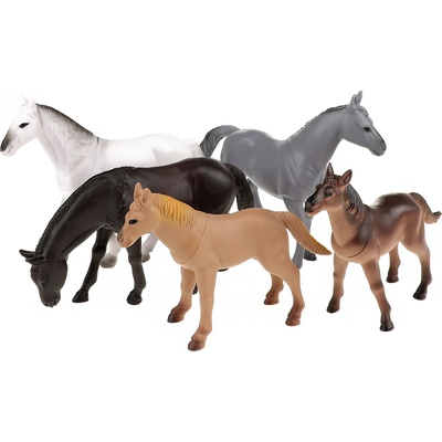 Toi-Toys Комплект фигурки Toi Toys Animal World - Deluxe, Диви коне, 5 броя (TT34924A)