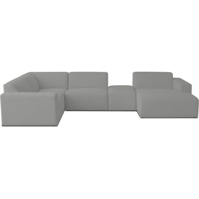 Scandic Сив ъглов диван от букле ("U" форма) Roxy - Scandic (U corner with small pouf right CM 3 grey)