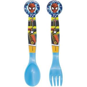 Stor Полипропиленови прибори Stor - Spiderman Midnight Flyer, 2 броя (74717) - baby