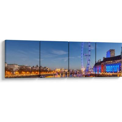 Obraz London Eye, Čtyřdílný 160x40 cm