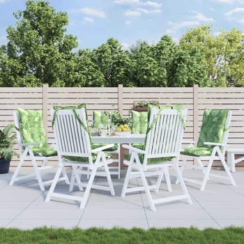 vidaXL Възглавници за столове с облегалка 6 бр на листа Оксфорд плат (377661)