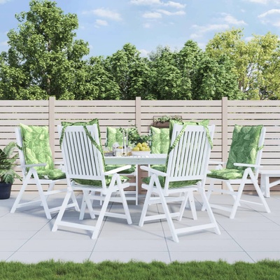 vidaXL Възглавници за столове с облегалка 6 бр на листа Оксфорд плат (377661)