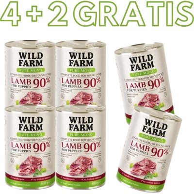WILD FARM PURE MONO Lamb Puppy 6x400 г - монопротеинова храна за кученца