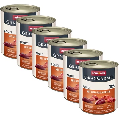Animonda GranCarno Original Adult - свински и пилешки сърца 6 x 800г