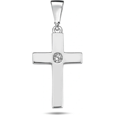 Lillian Vassago Přívěsek křížek se zirkonem, bílé zlato LLV98 GP082W