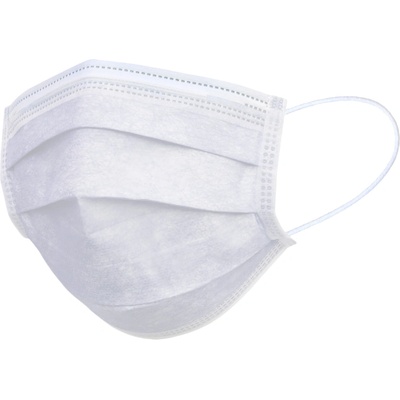 Polmask Rúško jednorazové biele s gumičkami 50 ks