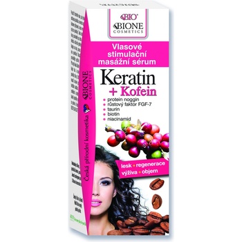 BC Bione Cosmetics Keratin Kofein vlasové sérum pro růst vlasů a posílení od kořínků (Macadamia Oil) 215 ml