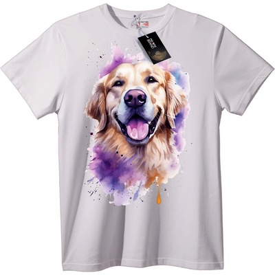NOONEBRAND Тениска Златен ретривър акварел - 2XL, White