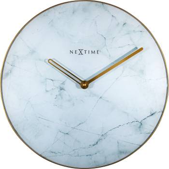 NeXtime Стенен часовник Marble със златен обков бял (8189WI)