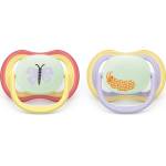 Philips Залъгалки Philips Avent - Ultra Air Night, с декорация Пеперуда и гъсеница с кутия за стерилизиране, 0-6 m, 2 броя (00A.0657.001)