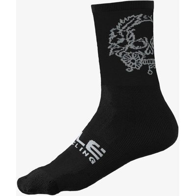 Alé Cycling letné cyklistické ponožky Skull Socks čierne