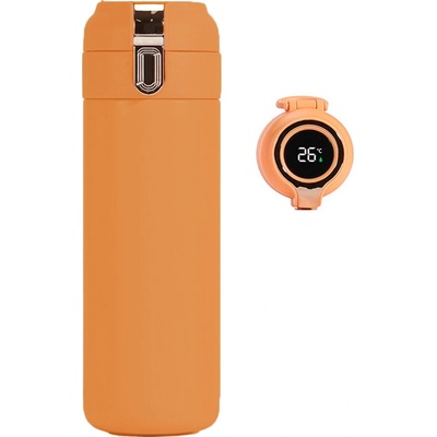 Techsuit THM1 Termoska digitální displej pro indikaci teploty nerezová ocel oranžová 400 ml