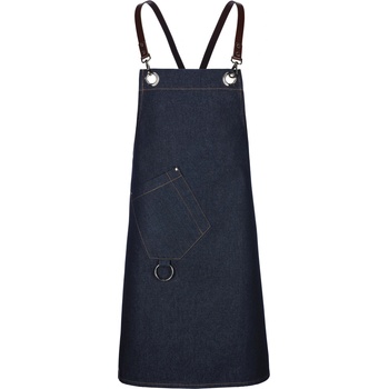 EXNER Модерна и удобна предна престилка Casual X в тъмно син цвят с кожени елементи (4840831)