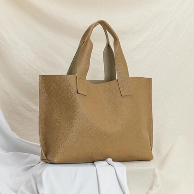Ammyla kožená shopper kabelka Caroline béžová