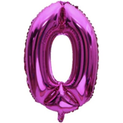 Fóliový balón čísla ružové 82 cm Čísla: 0