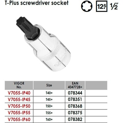 VIGOR Torx plus на вложка 1/2" - от 15.40лв