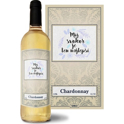 Sablio Môj svokor je ten najlepší Chardonnay biele suché víno 12 % 0,75 l (čistá fľaša)