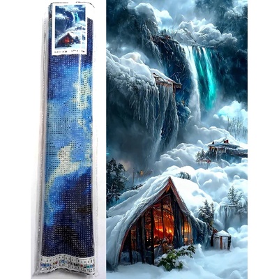 Norimpex - Puzzle Diamant painting: Cottage in winter 80x40 cm - 1 - 39 piese