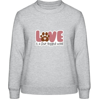 AWDis Sweat mikina Design s tématem Pes a Láska Šedivá šedá