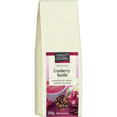 King's Crown Sypaný ovocný čaj brusinka a vanilka 250 g