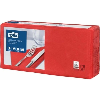 Tork Servítky 1/4 ohyb 3V 32,5x32,8 cm Advanced Soft Lunch červená 150ks