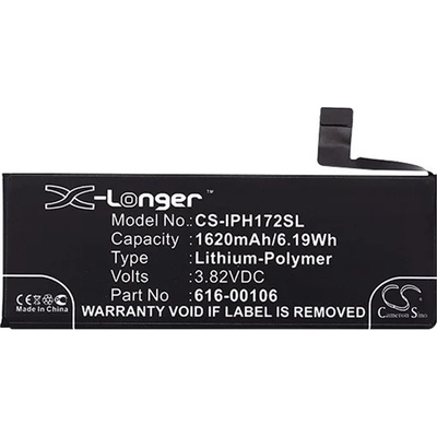 Cameron Sino Батерия за iPhone SE (2016) CAMERON SINO Li-Polymer 3.82V/1620mAh, съвместима с Apple 616-00106, ЧЕРНА CS-IPH172SL (CS-IPH172SL)