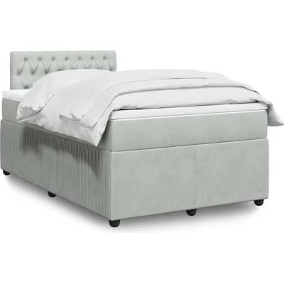 vidaXL 11461.3287716 Boxspring postel s matrací světle šedá samet