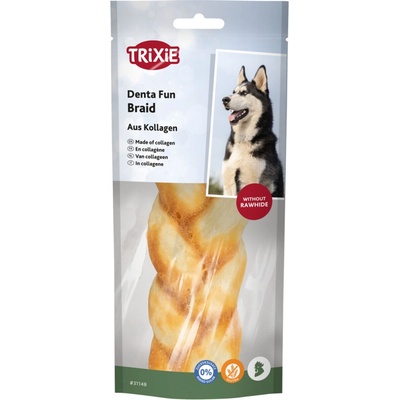 DentaFun Braid kolagénový žuvací vrkôčik s kuraťom 13 cm/ 65 g