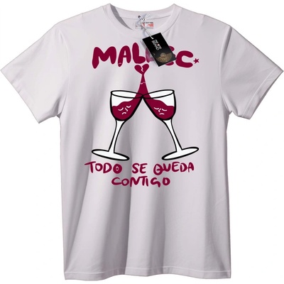 NOONEBRAND Тениска Малбек Виномани - 2XL, White