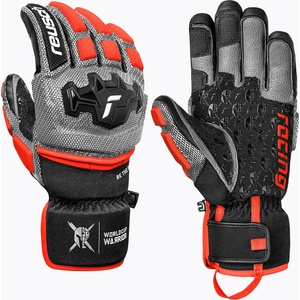 Reusch Мъжки скиорски ръкавици Reusch Worldcup Warrior GS black/silver/fluo red