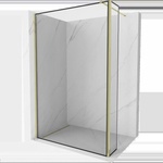 Mexen Kioto душ преграда Walk-in 120 x 30 см, черна рамка, златна - 800-120-212-50-70-030 (800-120-212-50-70-030)
